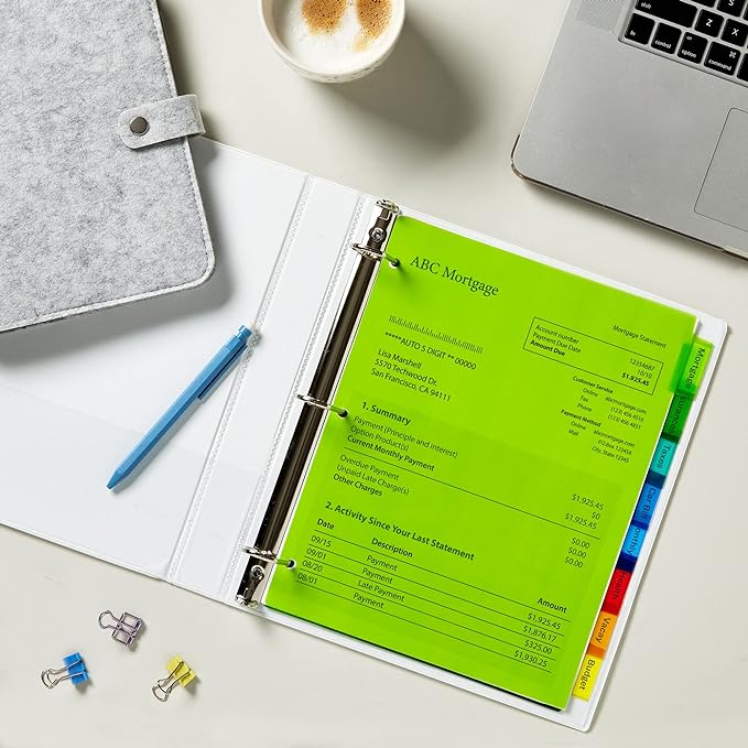 Avery Dividers for 3 Ring Binders, 8-Tab Binder Dividers, Plastic Binder Dividers, Insertable Big Tabs, Multicolor, 3 Sets (71901)