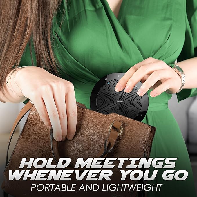 Jabra Speak 510 UC - Portable USB & Bluetooth Conference Speakerphone | Crystal Clear Sound for Meetings Anywhere | Zoom & Google Meet Certified | Optimized for Unified Communications