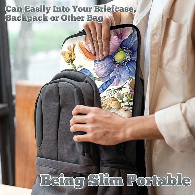 Universal Laptop Sleeve Tablet Case 12 inch, Blue Dragonfly Slim Carrying Case Durable Handbag Travel Laptop Bag for Surface Pro 9 8 7/Laptop Go 2 3, MacBook Air 11/12