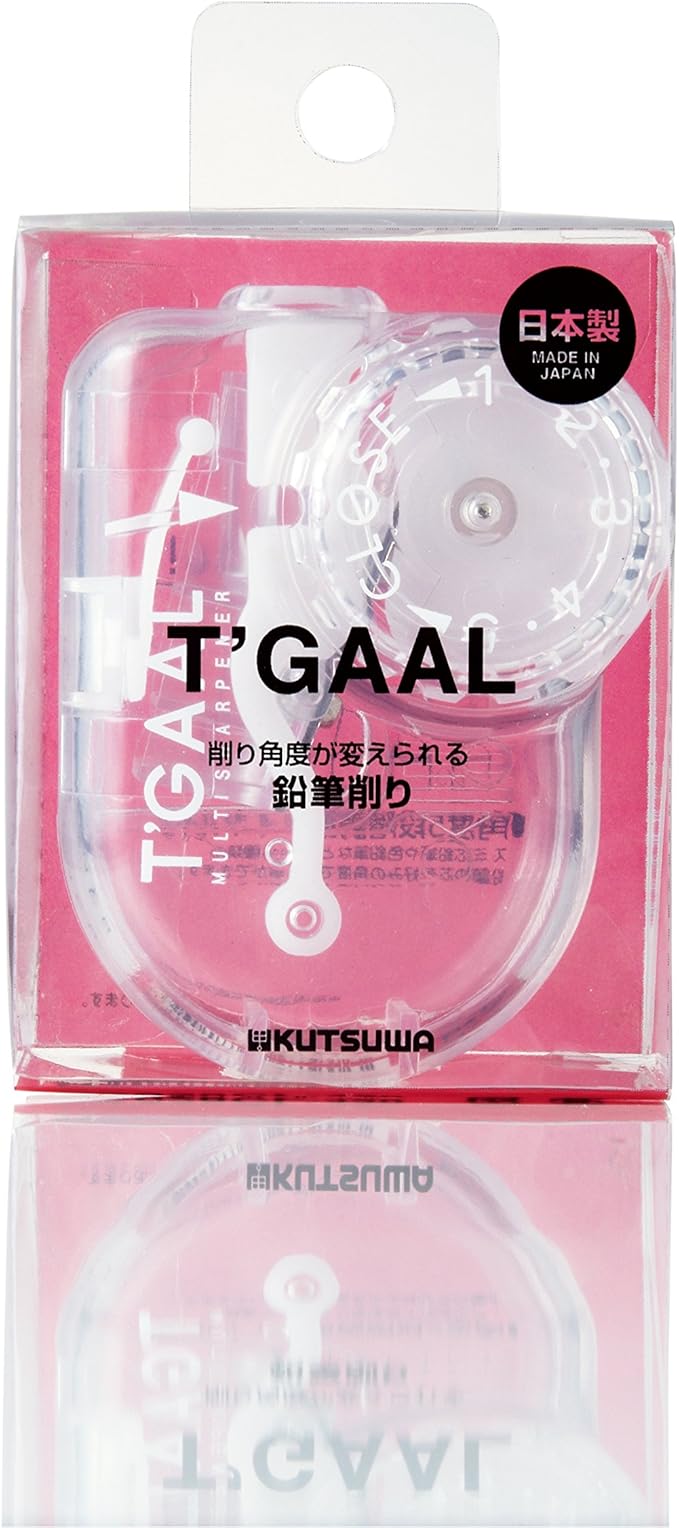 KUTSUWA Hi LiNE T'GAAL Angle Adjustable Pencil Sharpener, Clear (RS028CL)