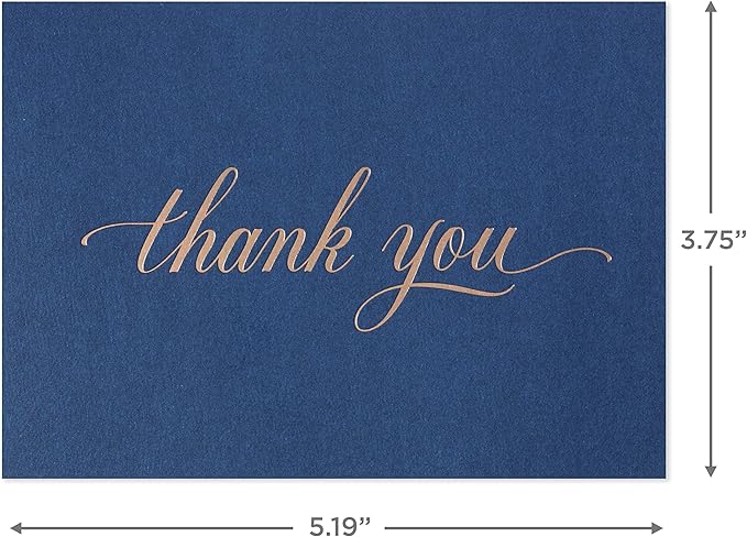 Hallmark Pack of Thank You Cards, Elegant Silver Foil (40 Thank You Notes with Envelopes)
