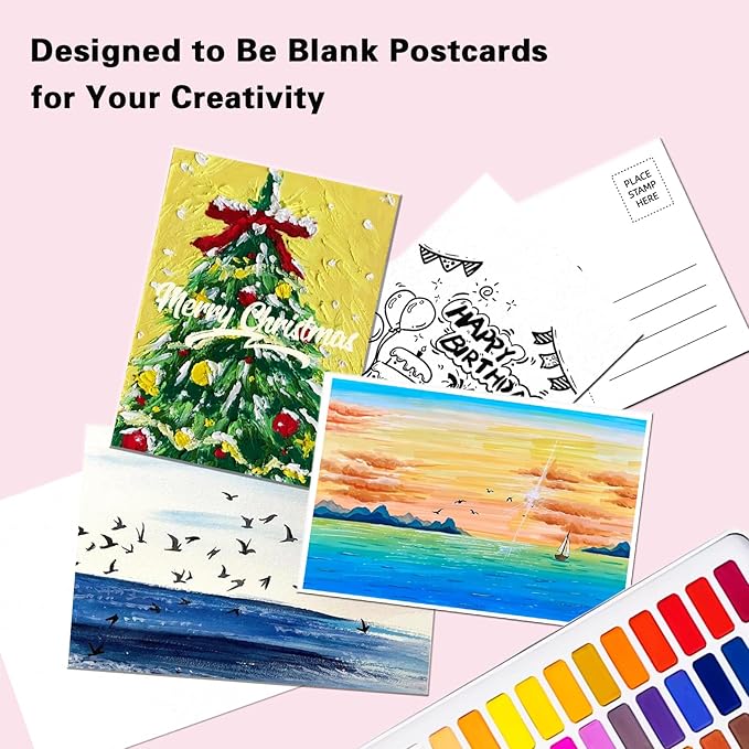 50 Pack Blank Postcard for Mailing, 4x6 Thick 14pt Mailable Post Cards Set for DIY Greeting Cards Thank You Card and More (White)