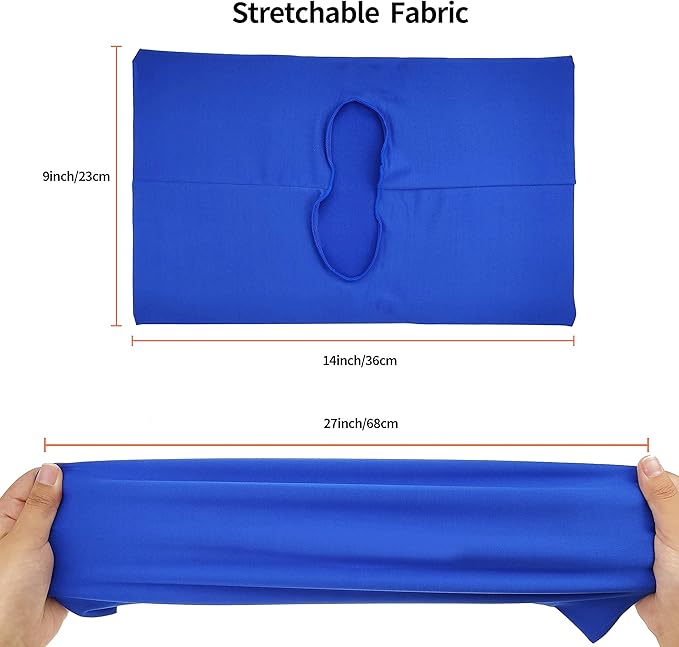 2 Pack Stretchable Book Sleeve Covers, for Paperbacks Hardcover Textbooks up to 9" x 12", Office Supplies with Free Sticker Labels (2 Pack, Blue)
