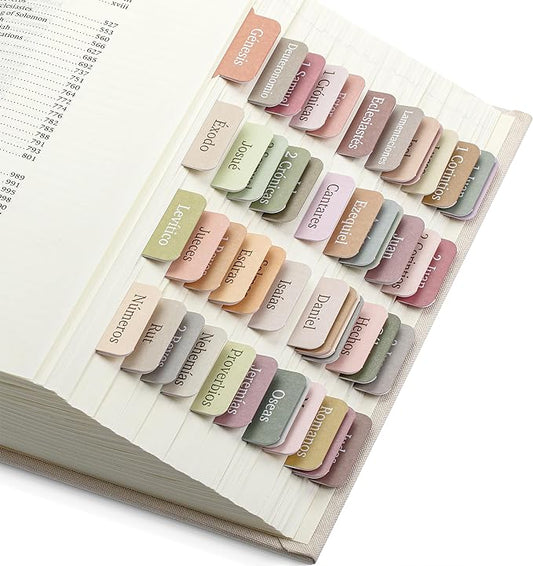 Mr. Pen- Spanish Bible Tabs, 75 Tabs, Boho Theme, Laminated Bible Tabs for Women and Men, Bible Tabs in Spanish, Bible Tabs Spanish, Bible Tabs for Study Bible, Bible Index Tabs, Mr Pen Bible Tabs