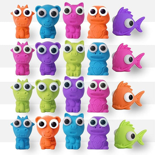 Mr. Pen- Erasers, Cap Erasers, 20 Pack, Animal Eraser Caps (Eyes Come Out), Erasers for Kids, Pencil Eraser, Pencil Erasers Toppers Cute Erasers, Colorful Erasers, Fun Erasers Kids, Easter Egg Fillers