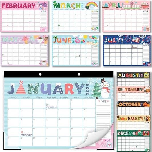 Hadley Designs Large Desk Calendar 2025-2026 - 18-Month Desktop Calendar 2025 for Organized Planning, 17" x 11" 2025 Desk Calendar for Home, School and Office (Doodle)