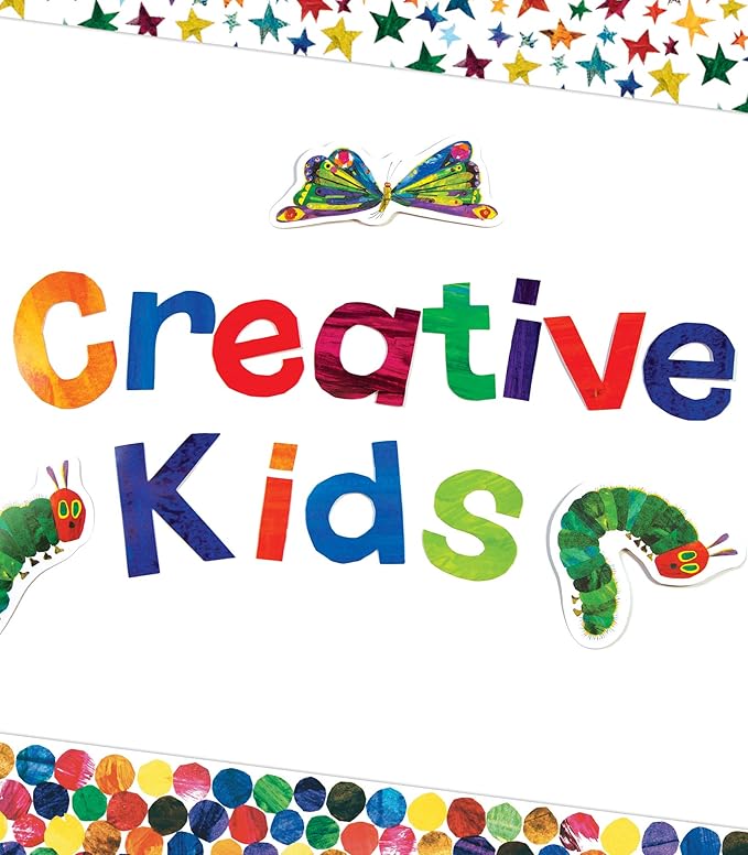 World of Eric Carle 219 Colorful Bulletin Board Letters for Classroom, Eric Carle Numbers & Letters Bulletin Board Cutouts, Colorful Cutouts for Bulletin Board, Cork Board, Chalkboard, Classroom Décor