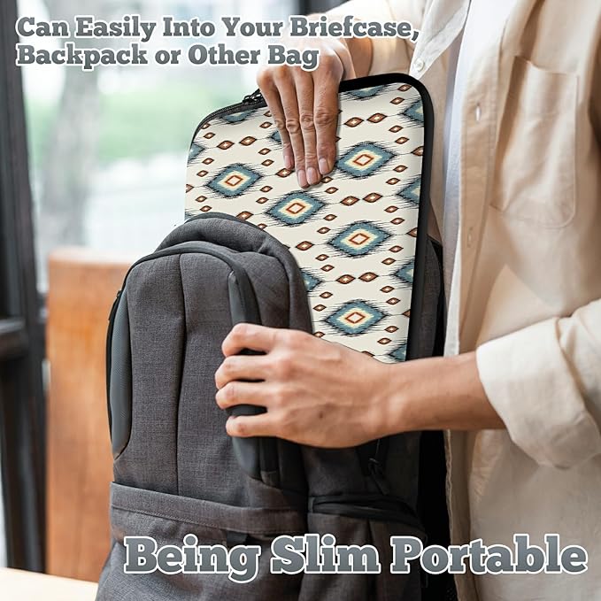 Universal Tablet Laptop Sleeve Case 10 inch, Geometric Ethnic Oriental Slim Carrying Case Durable Handbag Travel Laptop Bag for 7 to 10-inch Laptops/Notebook/Kids Tablet/ipad/eBook Readers