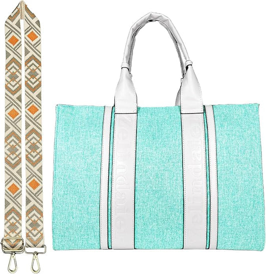 Tote Bag Fashion Canvas Bag for 15.6'' Laptop Large Capacity Briefcase for Women Office Travel College