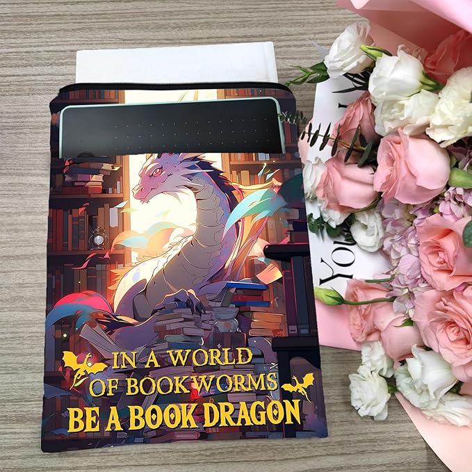Romantasy Dark Academia Dragons Book Sleeve, Fantasy Novel Reader Gift, Bookish Gifts, Book Inspired Gift, Paperback Protector Book Cover, Lovers Book Gifts