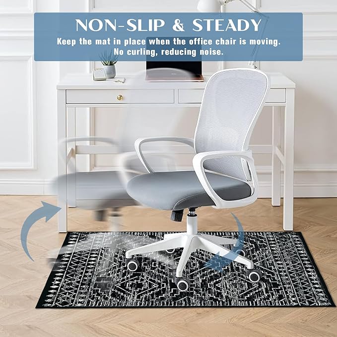 Office Chair Mat for Hardwood Floor Aztec Southwestern 36"x48" Computer Gaming Chair Mat Anti-Slip Office Rugs Floor Protector for Rolling Chairs Under Desk Rug for Home Office