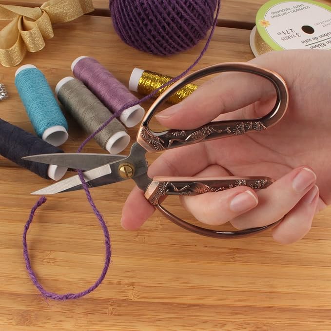 JubileeYarn Crane Motif Small Embroidery Craft Scissors - Copper - 1 Scissor