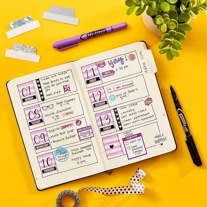 Avery Ultra Tabs Luxe Collection, 2.5" x 1" Margin Tabs, Holographic Iridescent Designs, 16 Repositionable Page Tabs (74179)