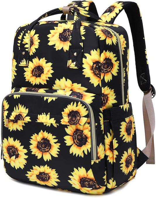 Sunflower Laptop Backpack College Bookbag School Backpack for Women Girls, Travel Backpack 15.6 Inch Computer Backpacks