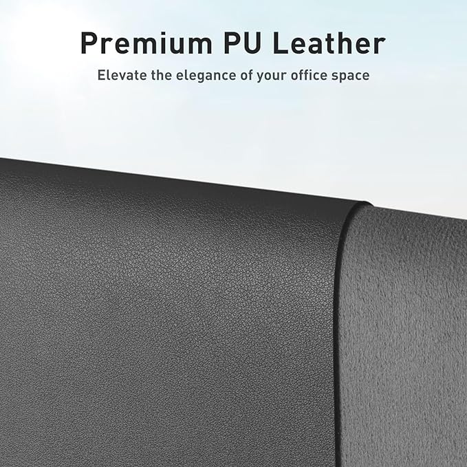Aothia Leather Desk Pad Protector, Mouse Pad, Office Desk Mat, Non-Slip PU Leather Desk Blotter, Laptop Desk Pad, Waterproof Desk Writing Pad for Office and Home (48"x17", Gray)