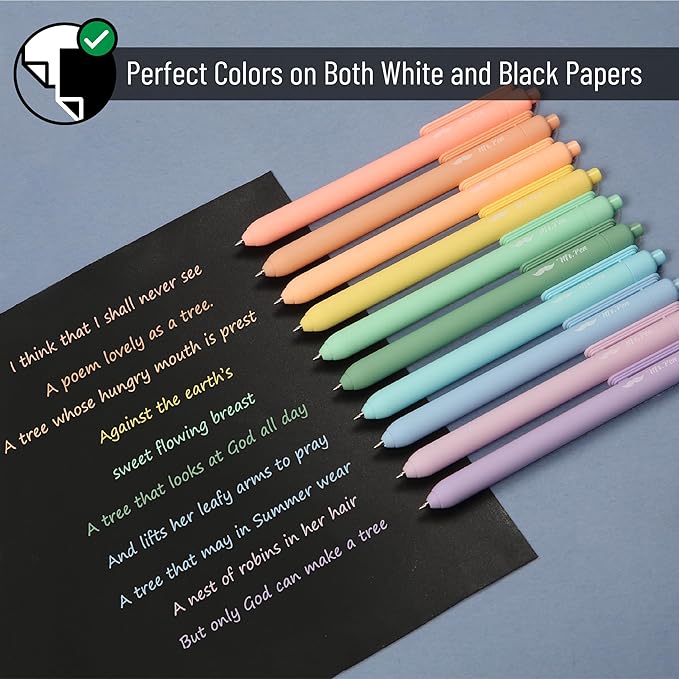 Mr. Pen- Retractable Gel Pens, 10 Pack, Pastel Color Ink Gel Pens, Gel Pens Fine Point 0.7mm, Retractable Pens, Cute Pens, Gel Ink Pens, Aesthetic Pens for Journaling Fine Tip Pens