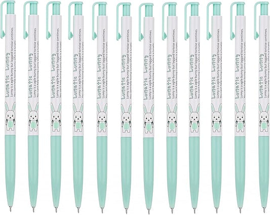 ZEESOON Xeno Lunatic Lunny 0.38mm Slim Ball Point Pen Dozen Box 12 Pcs, Made in Korea (Green 12pcs)