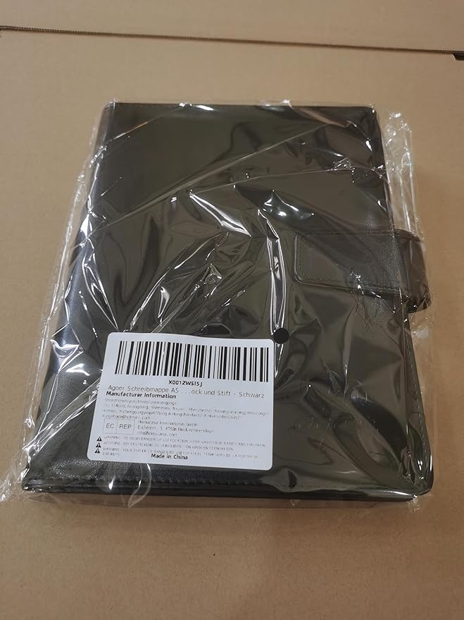 A5 Leather Portfolio Binder, Interview Legal Document Organizer with Magnetic Closure Cover with A5 Sized Papers,Sticky Tabs,Pen,Mini Document Organizer Folder for Men Women,Black