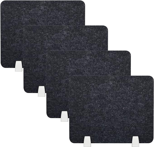 4 Pcs Acoustic Desk Divider Desktop Privacy Panel 16 x 20 Inch Divider for Desk Cubicle Office Desk Separator Panel Sound Absorbing Noise Reducing Tabletop Divider for Visual Distractions