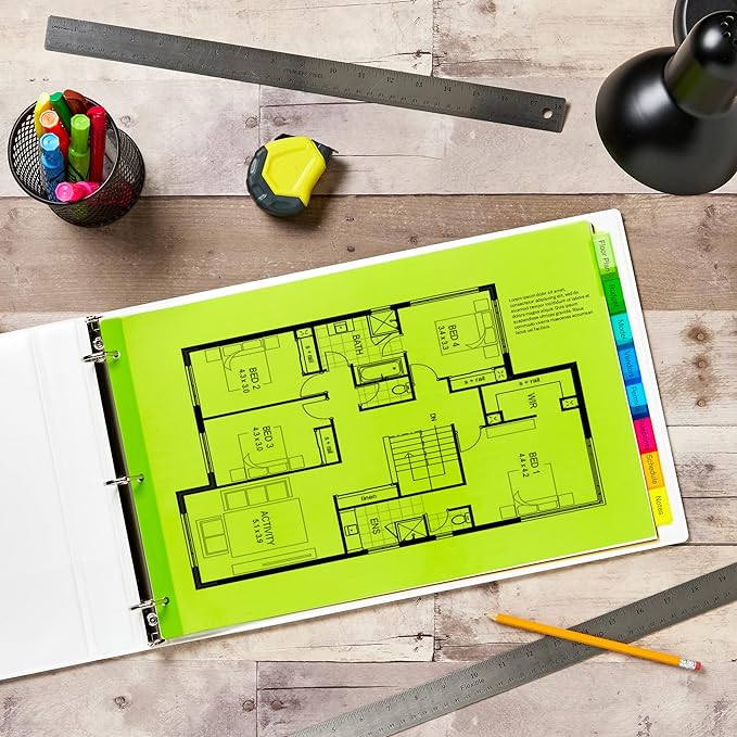 Avery Dividers for 3 Ring Binders, 8-Tab Binder Dividers, 11" x 17" Plastic Binder Dividers, Insertable Big Tabs, Multicolor, 1 Set (11179)