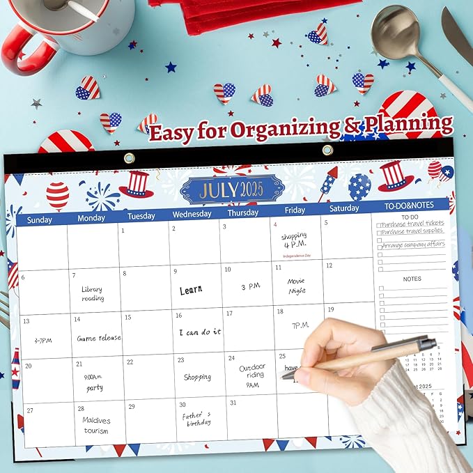 GuassLee Desk Calendar 2025, Desk Top Calendar from Jan. 2025 to Jun. 2026, 17" x 11.5" Large School Year Desk Wall Calendar with To-Do List and Notes for Office School Home Teacher Planning