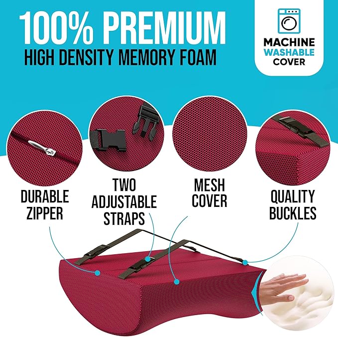 FORTEM Seat Cushion and Lumbar Support for Office Chair, Desk Chair Cushion, Memory Foam Office Chair Cushion, Non Slip Sitting and Back Pillow for Gaming, Car Seat Cushion, Chair Pad