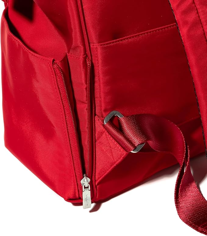 Baggallini Chelsea Laptop Backpack, Crimson Red Twill