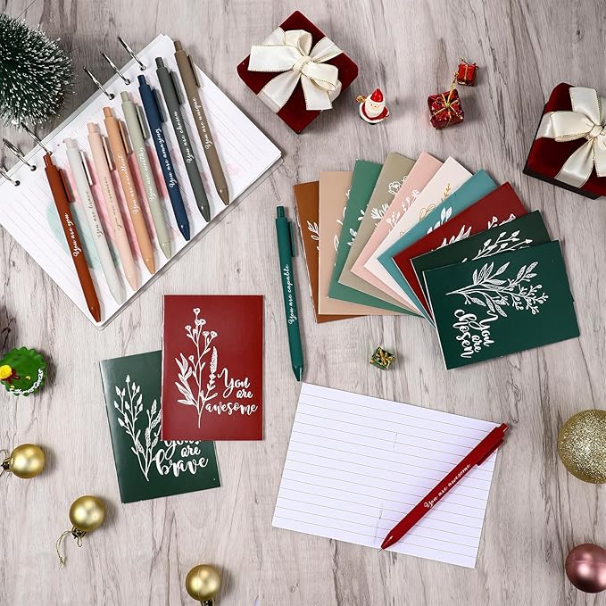 60 Pcs Inspirational Notebooks Motivational Mini Notepads Bulk Aesthetic Mini Notebook with Pen Employees Appreciation Gifts for Social Worker Coworkers Teachers Office (Joyous Colors)