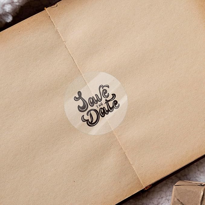 Transparent Thermal Labels Round 2 Inch Self Adhesive Circle Clear Printer Stickers Vinyl Waterproof Roll Decals Name Tag for Address Design DIY Logo Business 300 PCS