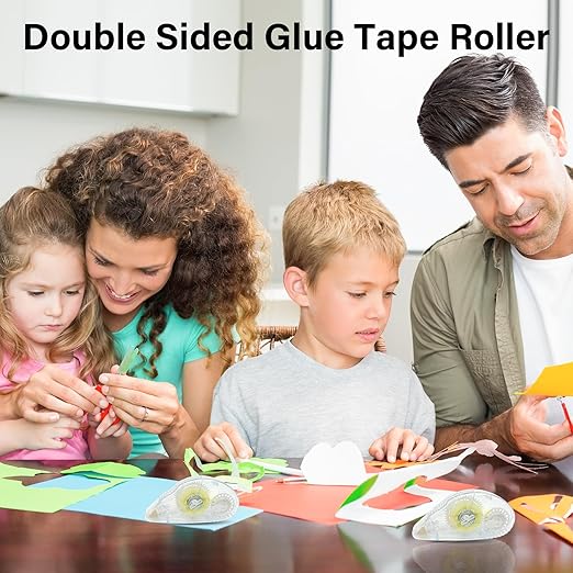 Glue Runner Permanent, Double Sided Adhesive Scrapbook Runner Tape Roller, 0.3-inch by 360-Inch, Permanent Adhesive Dots Roller Applicator - 6 Packs White