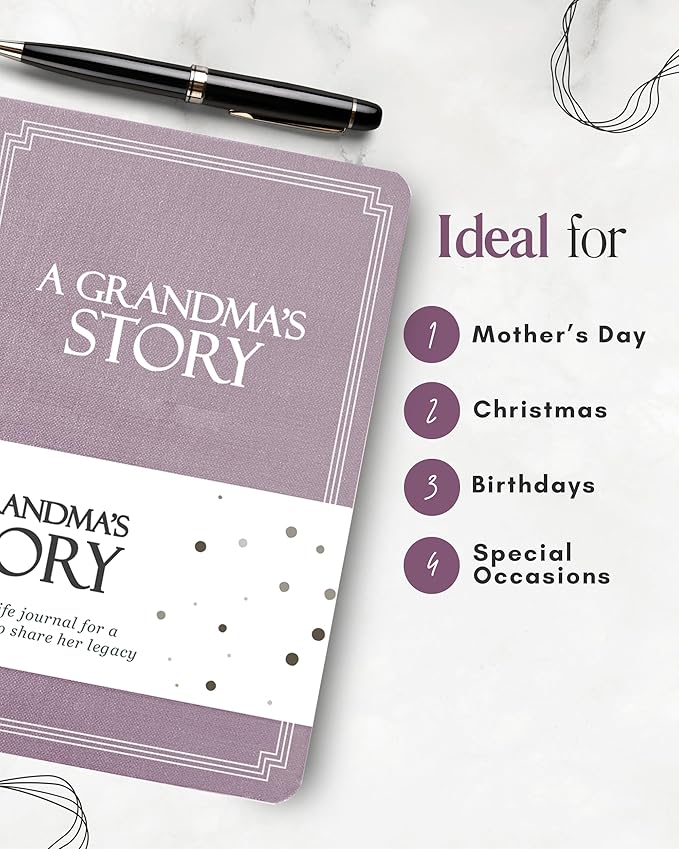 Grandma's Life Story Journal (Hardcover): A Meaningful Keepsake for Grandma to Share Her Journey & Memories, Book Includes 250+ Prompt Questions, Sentimental Gift for Mother's Day, Birthday, Christmas