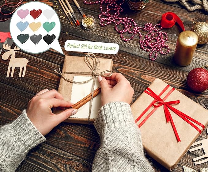 18 PCS Leather Bookmarks for Women with Heart Shape, Cute Corner Bookmark, Book Accessories for Reading Lovers, Book Markers for Women, Bookmarks for Book Lovers (18PCS Heart) Multicolor