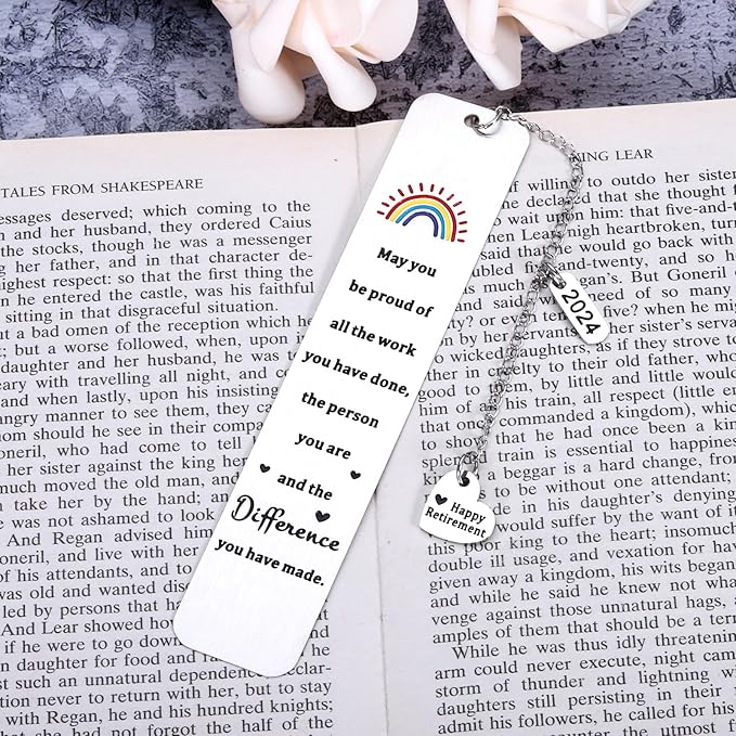 Graduation Retirement Gifts for Women Christmas Retirement Bookmark Gift for Coworker Female Her Employee Women Retirement Thank You Gifts for Boss Leader Teacher May You Be Proud of All The Work You