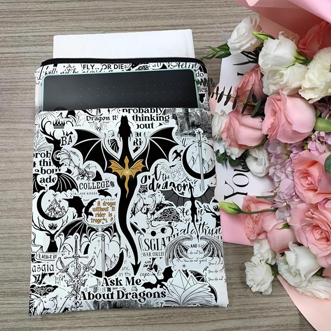 Romantasy Dark Academia Dragons Book Sleeve, Fantasy Novel Reader Gift, Bookish Gifts, Book Inspired Gift, Paperback Book Protector Book Cover Dragons Lovers Book Gifts (Dragons Book-Beige2)