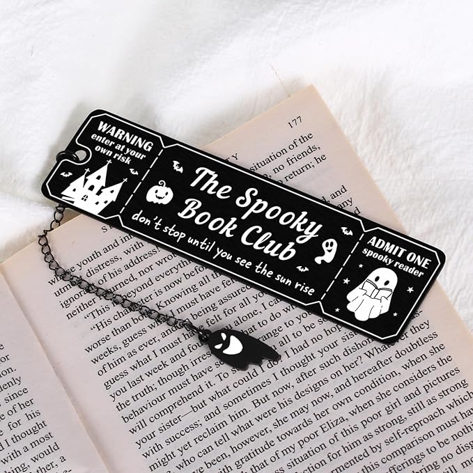 Halloween Bookmarks, Spooky Gifts, Spooky Basket Stuffers, Boo Basket Stuffers for Women Her, Halloween Basket Stuffers, Spooky Bookmarks for Reading Women Men, Book Club Gifts, Horror Bookmark
