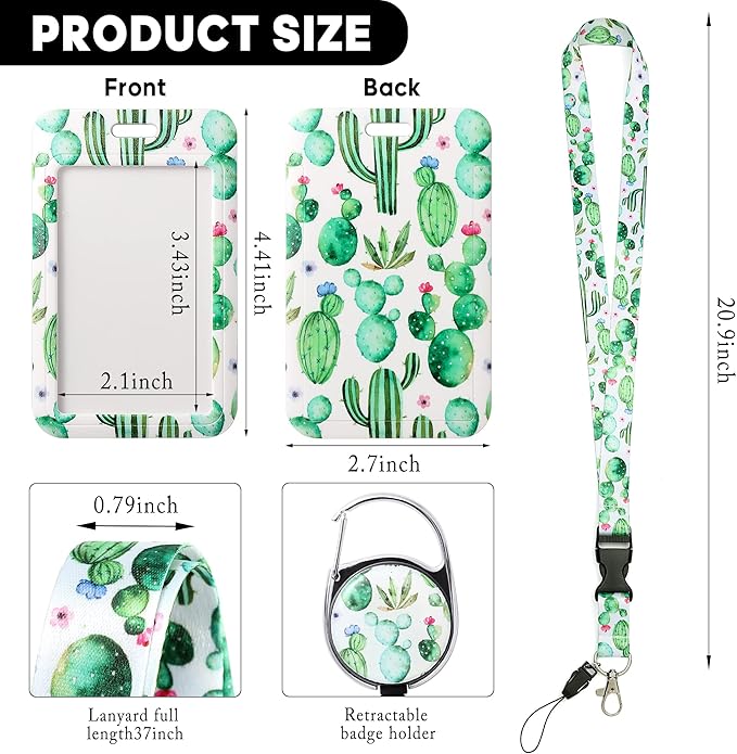 Cute ID Badge Holder with Lanyard Retractable Badge Reel Clip Funny Lanyards for ID Badges Name Tags Retractable Keychain for Office Teacher Doctor Student Women Men Nurse Accessories for Work