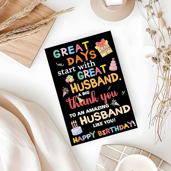 Funny Birthday Card Gift for Husband, Heartfelt Husband Birthday Card Gift From Wife, Happy Birthday Ideas for Husbands