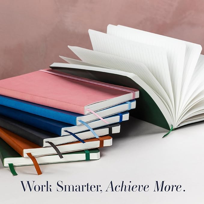 Softcover Ruled Journal with Thick 80 gsm Lined Cream Paper A5 size (8.3 inches x 5.4 inches) - Daily Writing Notebook Journal for Travel, School and Office Use - Diary Journal for Women and Men - Midnight Blue