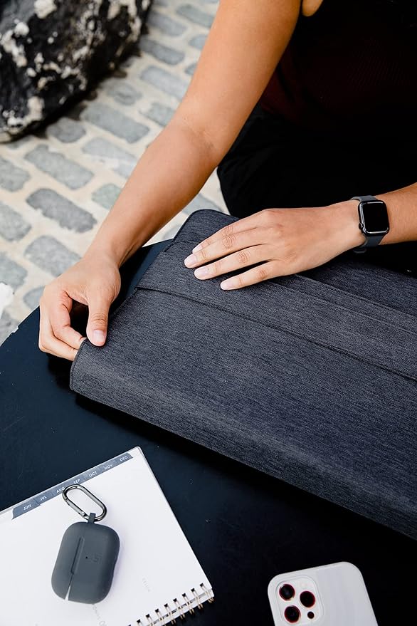 [U] by UAG Mouve 16-inch Laptop Sleeve Sleek & Modern Padded Protective Carrying Case Snug Tailor Fit, up to 16-inch Devices, Compatible with MacBook Pro, Dark Grey