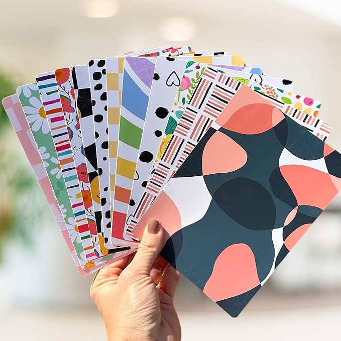 E-reader Cardstock Paper Inserts for Clear Case | 12 pk 4.88 x 6.73” inches Paper White 11th Generation 6.8" Screen Compatible Put Behind Case Colorful Floral Designs Change Out