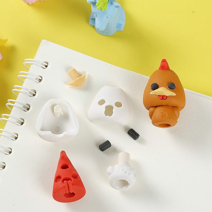 Mr. Pen Animal Toppers - 22 Pack Pencil Toppers & 8 Pack Take Apart Animal Erasers for Kids, Fun Easter Egg Fillers