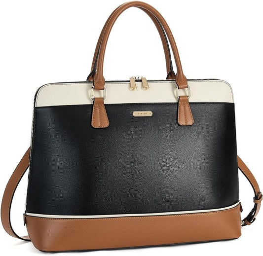Telena Laptop Tote Bag for Women, 15.6 Inch Shoulder Tote Bag Leather Briefcase for Women, Large Capacity Handbag Bags