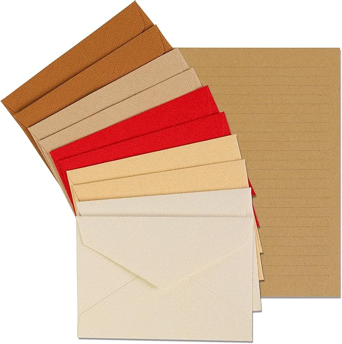 20 Pack-Best Paper and Heavyweight Envelopes Set 6.30'' X 4.33'' with Jute Rope for Office, Wedding Gift Cards, Invitations, Graduation, Baby Shower, Parties and Diy cards (Multicolor-20pack)