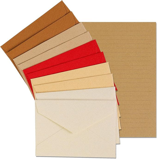 20 Pack-Best Paper and Heavyweight Envelopes Set 6.30'' X 4.33'' with Jute Rope for Office, Wedding Gift Cards, Invitations, Graduation, Baby Shower, Parties and Diy cards (Multicolor-20pack)
