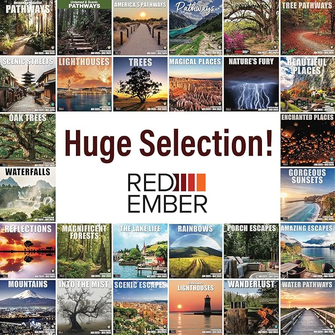 RED EMBER Untamed & Beautiful Pathways 2025 Wall Calendar 12 Month | 12" x 24" Open | Thick & Sturdy Paper | Giftable | Calendar 2025