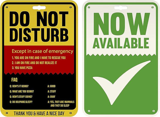 At-Home Do Not Disturb Sign Funny Privacy for the Office Cubicle Desk or Personal Room Door Sign