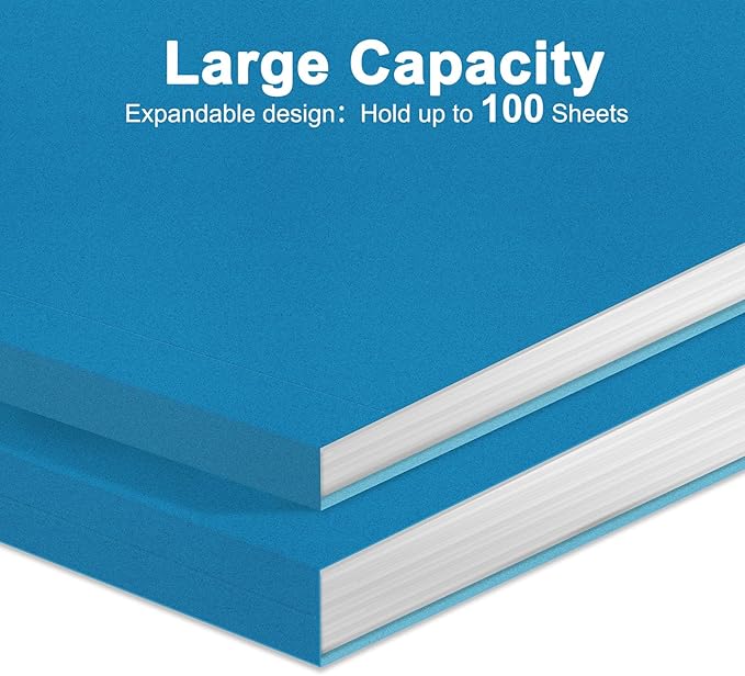 ViVin File Folder, 50 Pack Colored File Folders with 1/3-Cut Tabs, Fits 8.5 * 11 Letter Size Paper, Manilla Folders for Home Office School Documents(Blue)