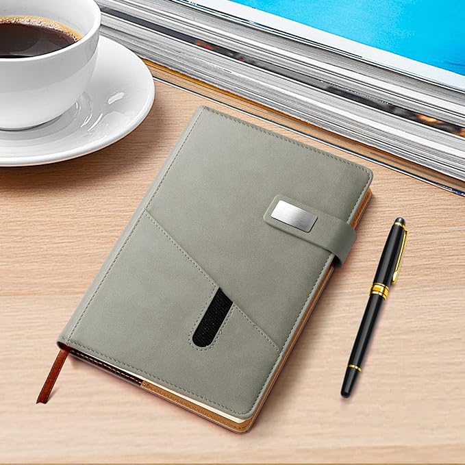 A5 Blank Journal Notebook, Refillable Hardcover Leather Sketchbook with Pocket and Magnetic Buckle, 240 Pages Thick Travel Sketchbooks for Drawing and Writing, 80gsm Unlined Journal for Men and Women