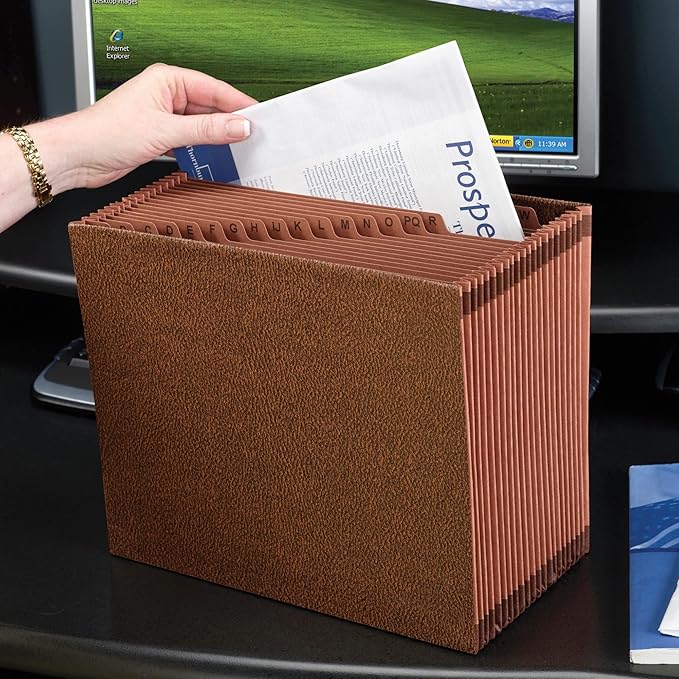 Smead TUFF Expanding File, Alphabetic (A-Z), 21 Pockets, Legal Size, Redrope-Printed Stock (70430)