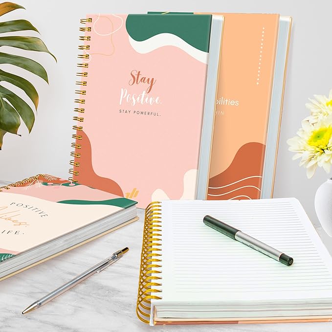 Hardcover Spiral Journal, 10.25" x 7.25", 300 Pages Large College Ruled Notebook for Women, Ideal for Writing, Journaling, Note-Taking, Work, School